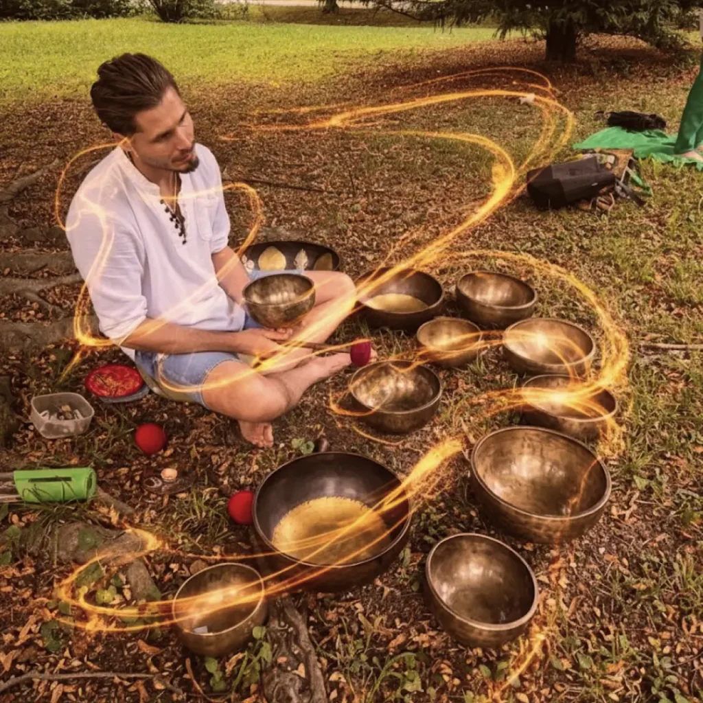 Tibetanske pojoče posode in instrumenti za zvočno kopel — ponudba VBOS Spiritus